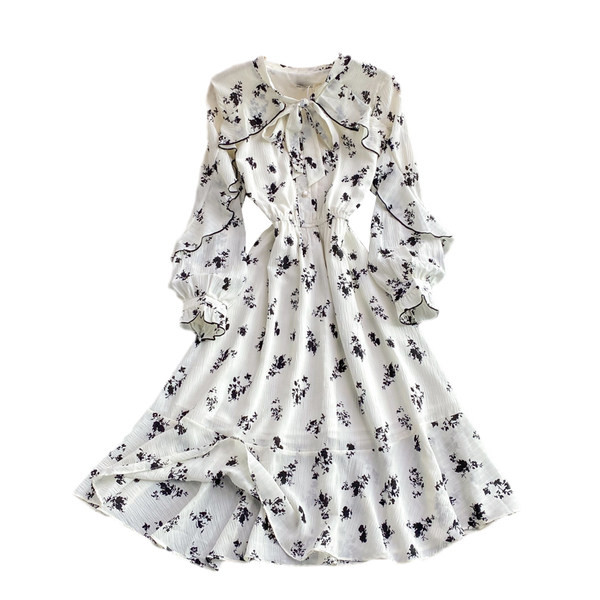 Rochie eleganta de dama cu talie elastica si panglica