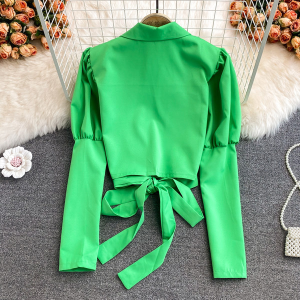 Cămașă de damă cu panglică și decolteu spitz