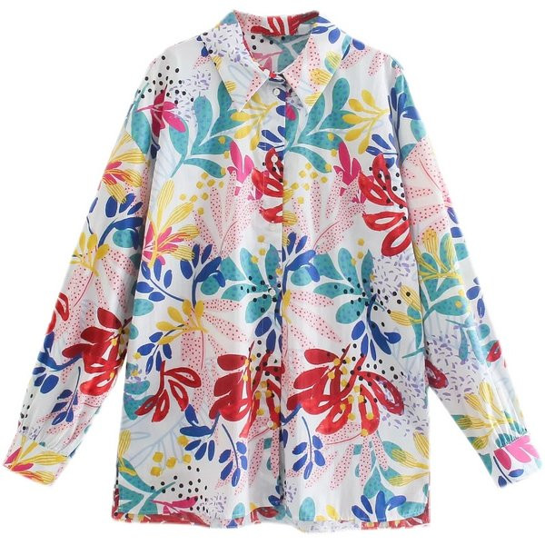 Camasa de toamna model nou cu model floral