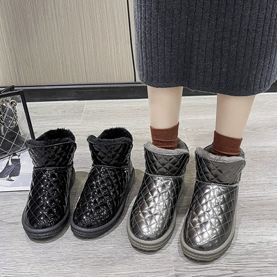 Γυναικείες μπότες από οικολογικό δέρμα με ζεστή φόδρα