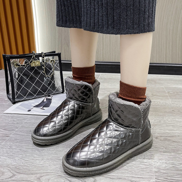 Cizme de dama din piele ecologica cu captuseala calda