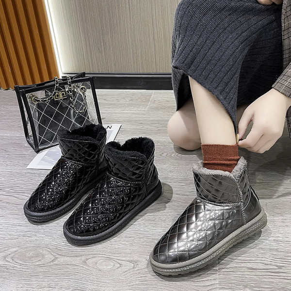 Cizme de dama din piele ecologica cu captuseala calda