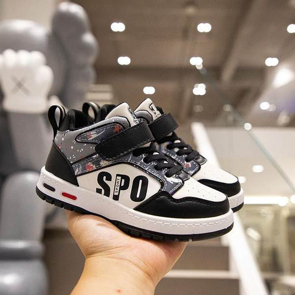 Tenisi inalti pentru copii pentru baieti cu velcro si cravate