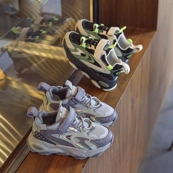 Adidași pentru copii de primăvară-toamnă cu închidere cu velcro și șireturi