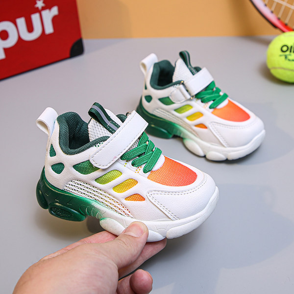 Adidași pentru copii colorați cu autocolante și talpă plată - trei culori