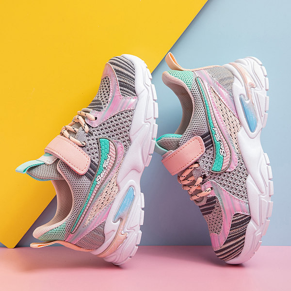 Tenisi copii din plasă cu velcro pentru fete și băieți