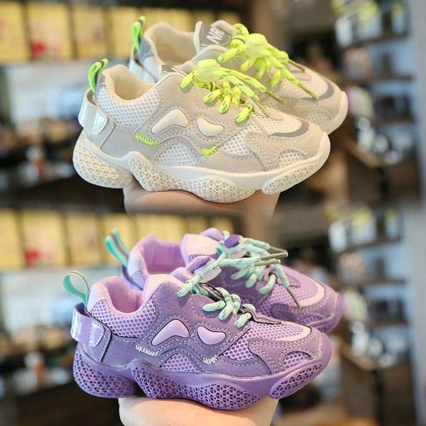 Model nou de adidași sport pentru fete cu talpă aspră și șireturi