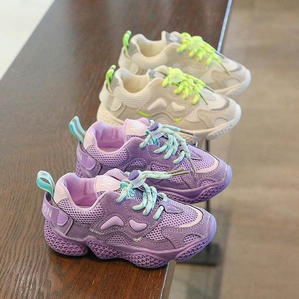 Model nou de adidași sport pentru fete cu talpă aspră și șireturi