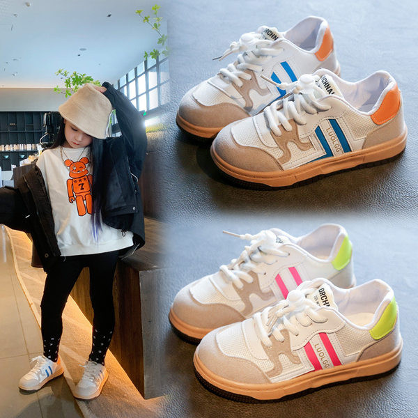 Tenisi de copii actuali pentru fete cu sireturi si talpa plate