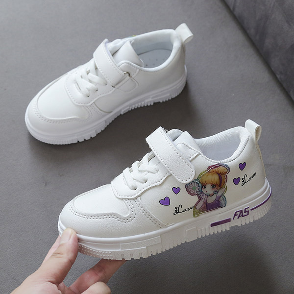 Adidași pentru copii cu aplicație colorată și autocolant alb