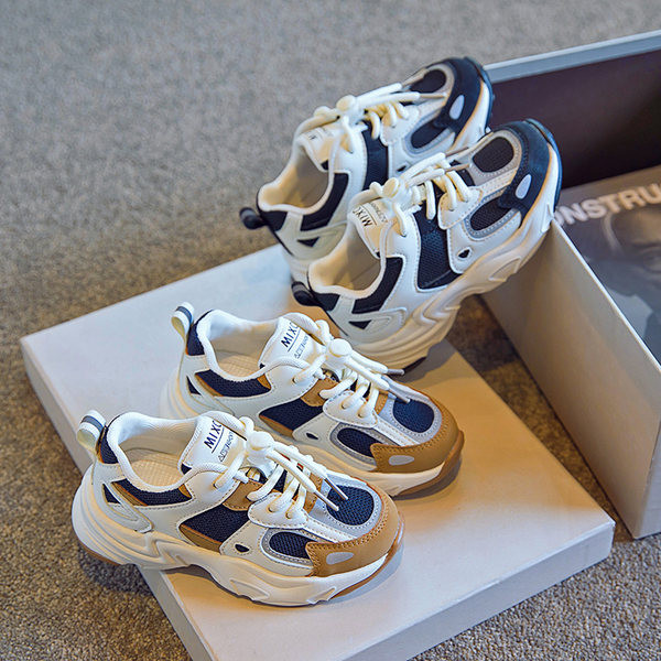 Adidași de toamnă pentru băieți din piele ecologică cu șireturi