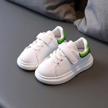 Παιδικά casual αθλητικά παπούτσια από οικολογικό δέρμα με στερέωση βελκρό καο κορδόνια