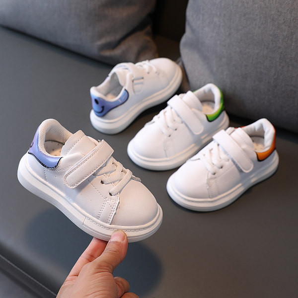 Tenisi casual pentru copii din piele ecologica cu autocolante si cravate