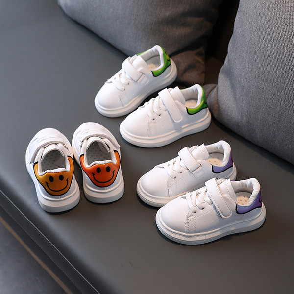 Tenisi casual pentru copii din piele ecologica cu autocolante si cravate