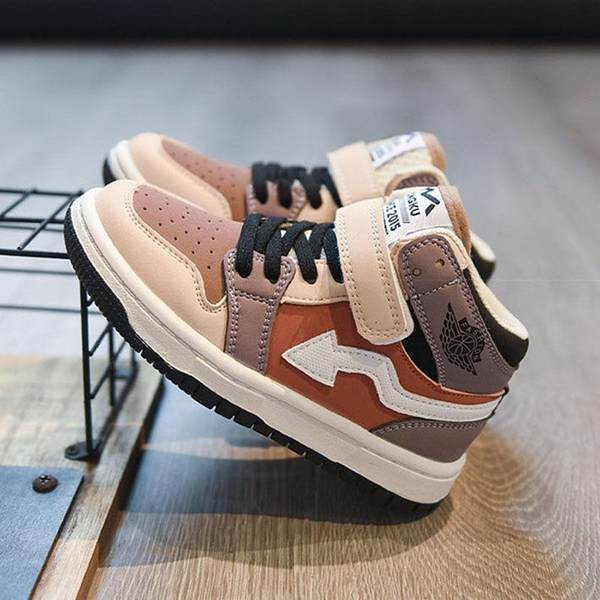 Adidași înalți pentru copii pentru băieți și fete cu inscripție și aplicare