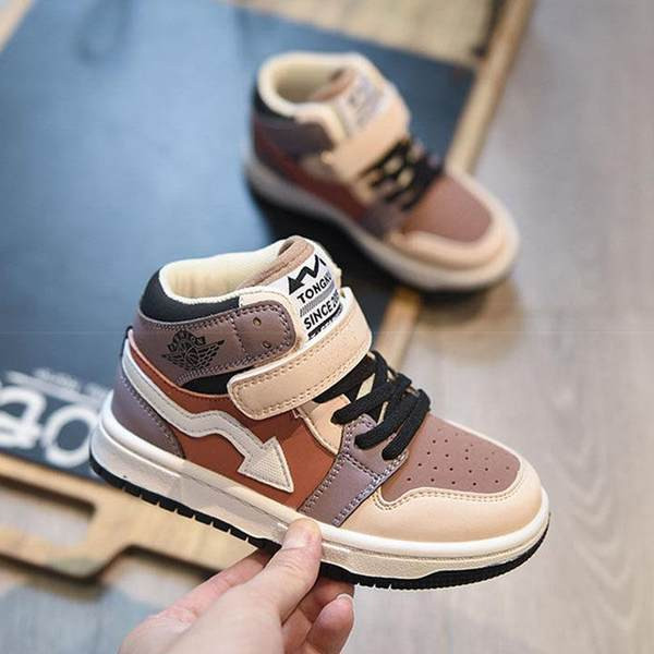 Adidași înalți pentru copii pentru băieți și fete cu inscripție și aplicare