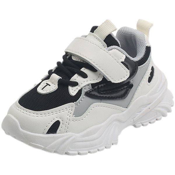 Adidași pentru copii cu autocolante în negru și roz