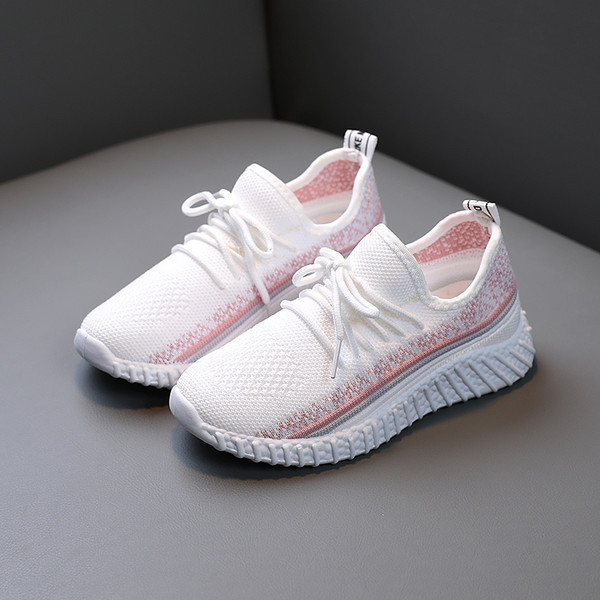 Tenisi casual copii din material textil cu cravate pentru fete si baieti