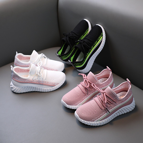 Tenisi casual copii din material textil cu cravate pentru fete si baieti