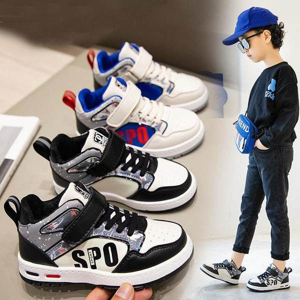 Adidași sport înalți pentru copii cu aplicație și talpă plată pentru fete