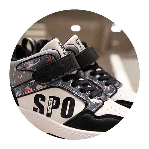 Adidași sport înalți pentru copii cu aplicație și talpă plată pentru fete