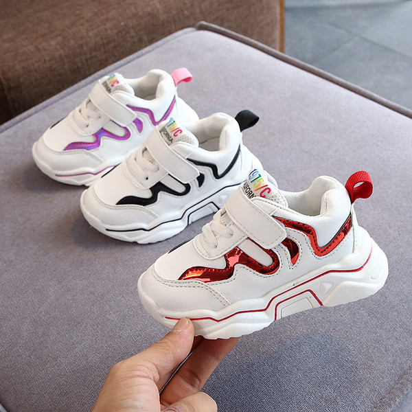 Tenisi casual pentru copii cu autocolante in doua culori