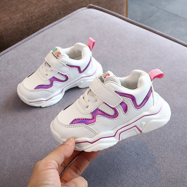 Tenisi casual pentru copii cu autocolante in doua culori