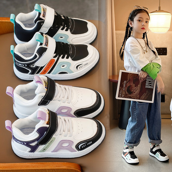 Tenisi copii de toamna pana la glezna cu cravate si autocolante