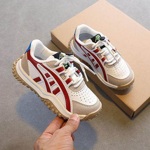 Adidași antiderapante pentru copii cu șireturi și inscripție pentru băieți