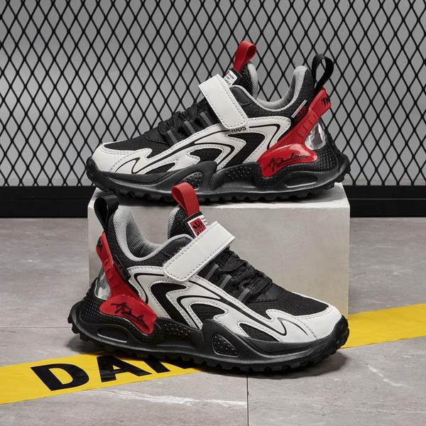 Adidași pentru copii pentru băieți cu cravate inscripționate și velcro