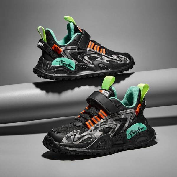 Adidași pentru copii pentru băieți cu cravate inscripționate și velcro