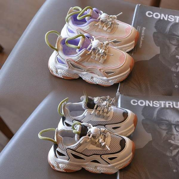 Adidași sport respirabili pentru fete cu șireturi și talpă aspră