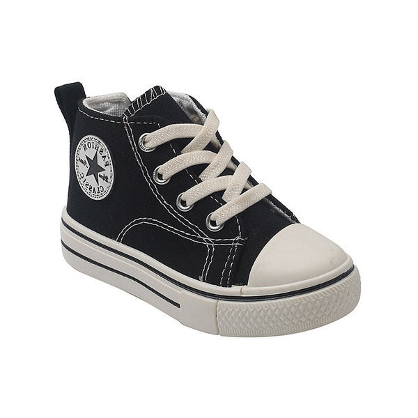 Νέο μοντέλο παιδικά αθλητικά παπούτσια  από ύφασμα με έμβλημα σε κόκκινο και μαύρο χρώμα