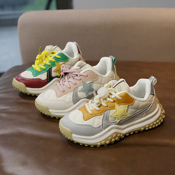 Πολύχρωμα γυναικεία αθλητικά παπούτσια με κορδόνια και έμβλημα