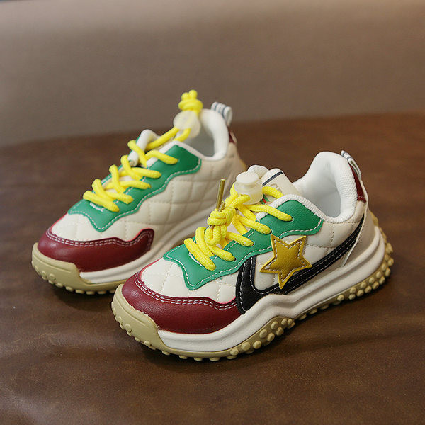 Πολύχρωμα γυναικεία αθλητικά παπούτσια με κορδόνια και έμβλημα