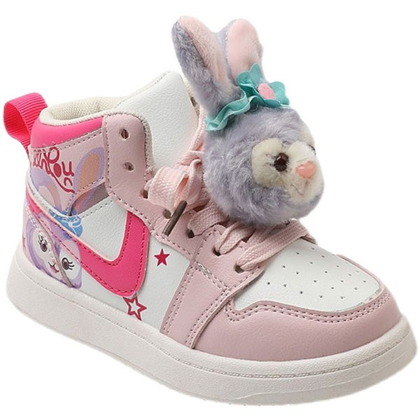 Νέο μοντέλο παιδικά αθλητικά παπούτσια  από οικολογικό δέρμα με τρισδιάστατο στοιχείο για κορίτσια