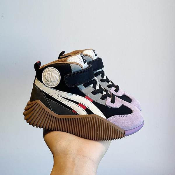 Παιδικά ψηλά αθλητικά παπούτσια για κορίτσια από οικολογικό δέρμα με κορδόνια και επιγραφή