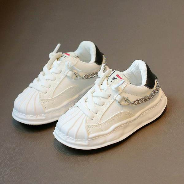 Παιδικά υφασμάτινα αθλητικά παπούτσια με μεταλλική αλυσίδα για αγόρια και κορίτσια