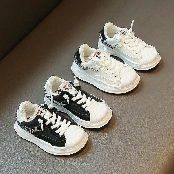 Παιδικά υφασμάτινα αθλητικά παπούτσια με μεταλλική αλυσίδα για αγόρια και κορίτσια