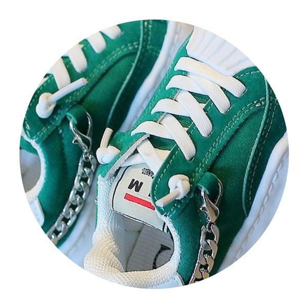 Παιδικά υφασμάτινα αθλητικά παπούτσια με μεταλλική αλυσίδα για αγόρια και κορίτσια