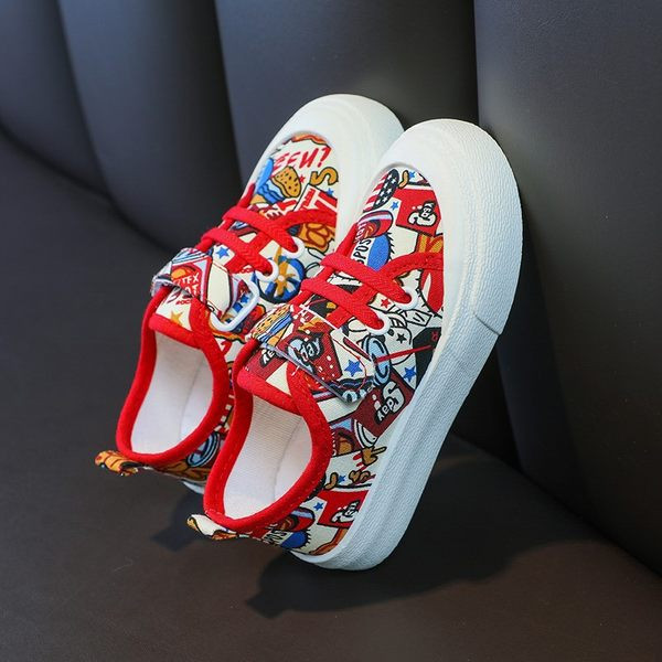 Πολύχρωμα παιδικά αθλητικά παπούτσια με στερέωση βελκρό και κορδόνια