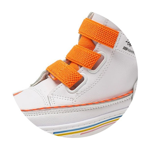 Παιδικά ψηλά αθλητικά παπούτσια από οικολογικό δέρμα για κορίτσια με velcro