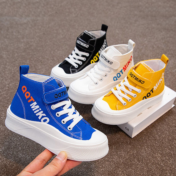 Παιδικά πάνινα αθλητικά παπούτσια με velcro και επιγραφές