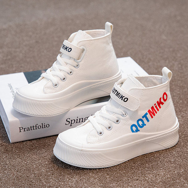 Παιδικά πάνινα αθλητικά παπούτσια με velcro και επιγραφές