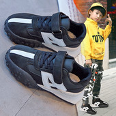 Casual παιδικά αθλητικά παπούτσια με βελούδινο κούμπωμα και κορδόνια