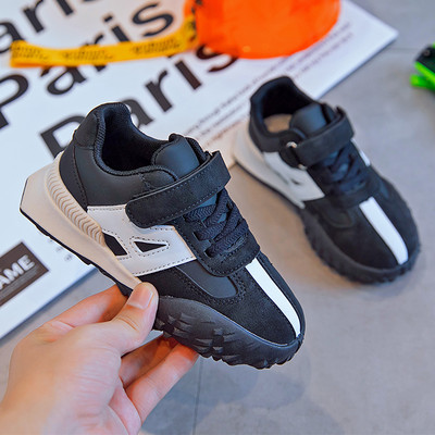 Casual παιδικά αθλητικά παπούτσια με βελούδινο κούμπωμα και κορδόνια