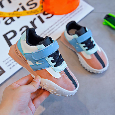 Casual παιδικά αθλητικά παπούτσια με βελούδινο κούμπωμα και κορδόνια