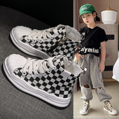 Παιδικά αθλητικά παπούτσια καμβά για κορίτσια με επίπεδη σόλα