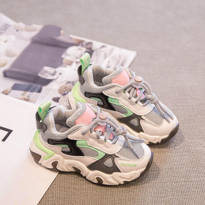 Παιδικά πάνινα παπούτσια με τραχιά σόλα και κορδόνια για κορίτσια - οικολογικό δέρμα