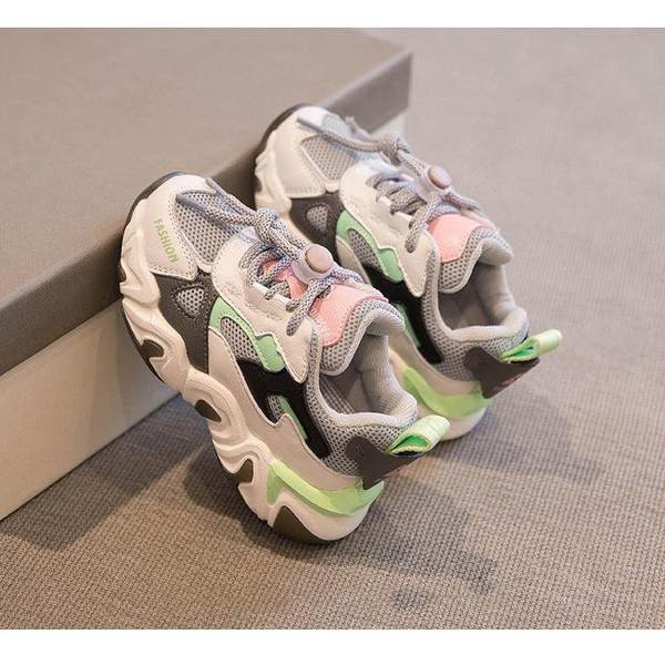 Παιδικά πάνινα παπούτσια με τραχιά σόλα και κορδόνια για κορίτσια - οικολογικό δέρμα